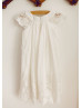 Ivory Cotton Lace Knee Length Flower Girl Dress